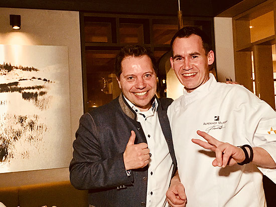 Alpenhof Murnau Hoteldirektor Christian Bär, Küchenchef  Klaus Gromotka (©Foto: Martin Schmitz)